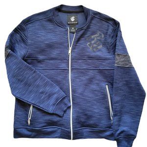 Rocawear Blue Full Zip Sweatshirt Jacket with Gray Camo Accents Men's Medium